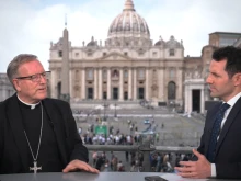Winona-Rochester, Minnesota, Bishop Robert Barron speaks to EWTN News Vatican Correspondent Colm Flynn in Rome on Monday, May 5, 2025.