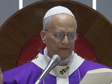 Pope Leo XIV celebrates Mass at the Volkswagen Arena in Istanbul, Turkey, on Nov. 29, 2025.