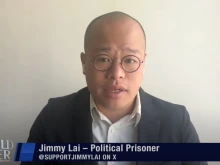 Sebastien Lai, son of imprisoned free speech advocate Jimmy Lai, speaks on EWTN’s “The World Over with Raymond Arroyo” on Aug. 21, 2025.