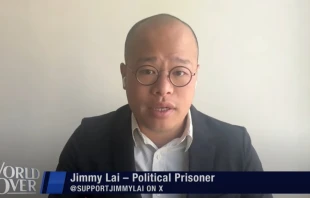 Sebastien Lai, son of imprisoned free speech advocate Jimmy Lai, speaks on EWTN’s “The World Over with Raymond Arroyo” on Aug. 21, 2025. Credit: “The World Over with Raymond Arroyo” screenshot