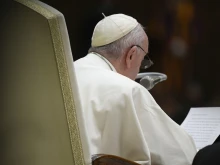 Pope Francis at his general audience in Paul VI Hall on Dec. 7, 2022.