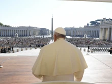 Pope Francis addressed pilgrims and tourists at his first outdoor general audience after the summer on Sept. 6, 2023.
