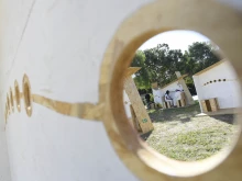 Pope Francis hears the confession of a young pilgrim at World Youth Day in Lisbon, Portugal, Aug. 4, 2023.