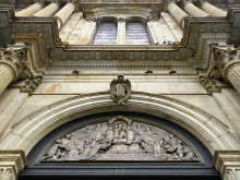 The facade of Cathedral Basilica of Our Lady of Peace in La Paz, Bolivia.