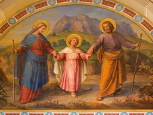 Fresco of the Holy Family in Dobling Carmelite Monastery in Vienna, Austria. The Church celebrates the feast of the Holy Family this year on Sunday, Dec. 28, 2025.