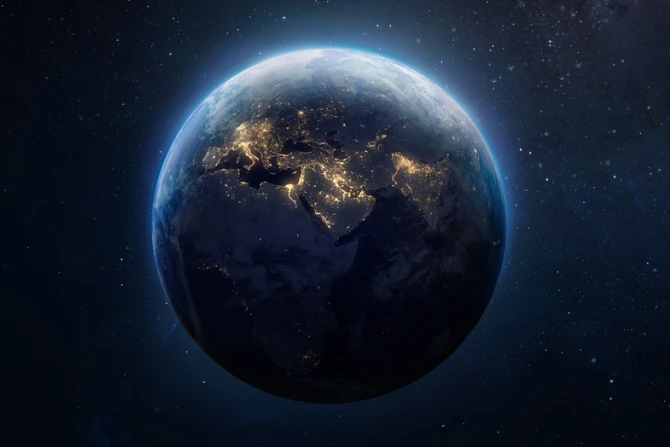 view of earth from outer space