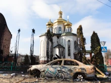 The aftermath of Russian bombing on the outskirts of Irpin, northern Ukraine.