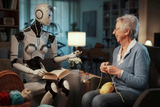 AI companion and elderly woman