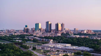 The skyline of Fort Worth, Texas.