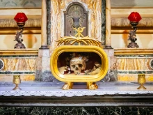 The skull of St. Valentine is kept in the Greek-Catholic Church of Santa Maria in Cosmedin in Rome.