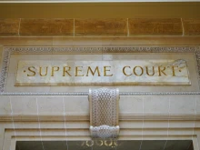 View of the Supreme Court of Wisconsin located inside the Wisconsin State Capitol building in Madison.