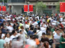 Crowds in Shenzhen, China. 