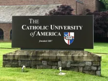 Sign at Catholic University of America.