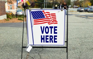An election polling place station during a United States election.   flysnowfly_Shutterstock