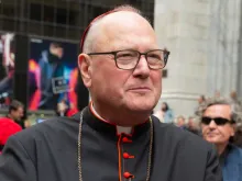 Cardinal Timothy Dolan attends Columbus Day parade in New York City. 