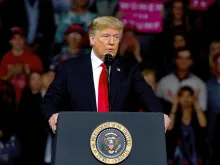President Donald Trump in Topeka Kansas, USA, October 6, 2018. 