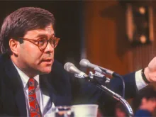 Trump nominee for Attorney General William Barr during confirmation hearings ahead of his first term in the role in 1991. 