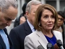 Washington, D.C., January 4 2019: Democratic leaders address the media after meeting with Republicans to work out a compromise to end the partial government shutdown.