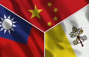 Chineses, Taiwanese and Vatican flags. Image via Shutterstock 