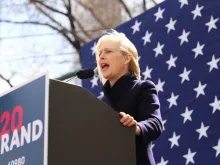 US Senator Kirsten Gillibrand (D-NY) officially launched her presidential campaign outside Trump Tower, New York City, March, 2019. 