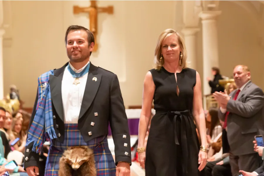 Medal of Honor recipient Edward Byers Jr and Robin King walk runway for a charity fashion show in April, 2019 at Church of the Holy Apostles, NY. ?w=200&h=150