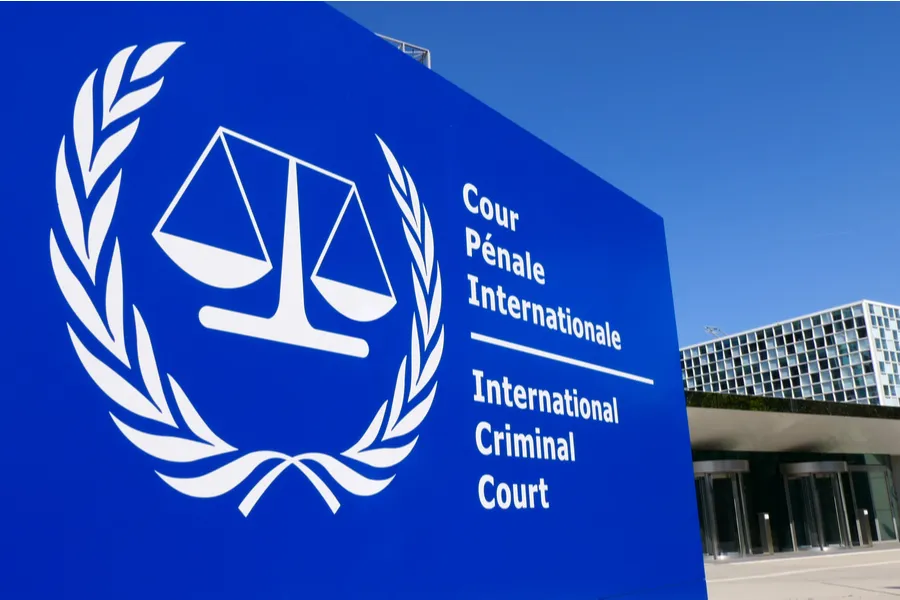 Close-up view of the sign of the International Criminal Court (ICC). ?w=200&h=150