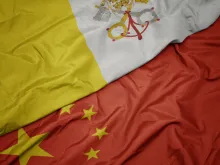 Vatican and China flags. 