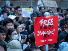 14Jul2019: Hongkongers march in Sha Tin against Hong Kong's extradition bill. 