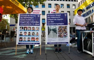 Protest Against Christian Persecution in China, Sept. 14, 2019, Cologne, Germany. Credit: Lidia Muhamadeeva/Shutterstock