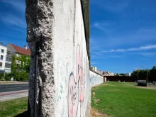 Berlin Wall Memorial with graffiti. 