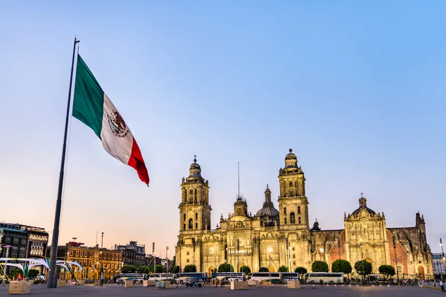 Flagpole and the Metropolitan Cathedral of the Assumption of Virgin Mary in Mexico City, Mexico. ?w=200&h=150