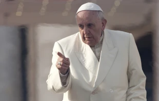 Pope Francis greets the pilgrims during his weekly general audience in St Peter's square at the Vatican on January 08, 2014. Via Shutterstock.