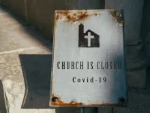 Church closed sign. 