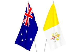 The flags of Australia and the Vatican. Credit: elic via Shutterstock.
