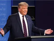 President D.Trump participates in the first presidential campaign debate with Democratic presidential nominee Joe Biden, Sept. 29, 2020. 