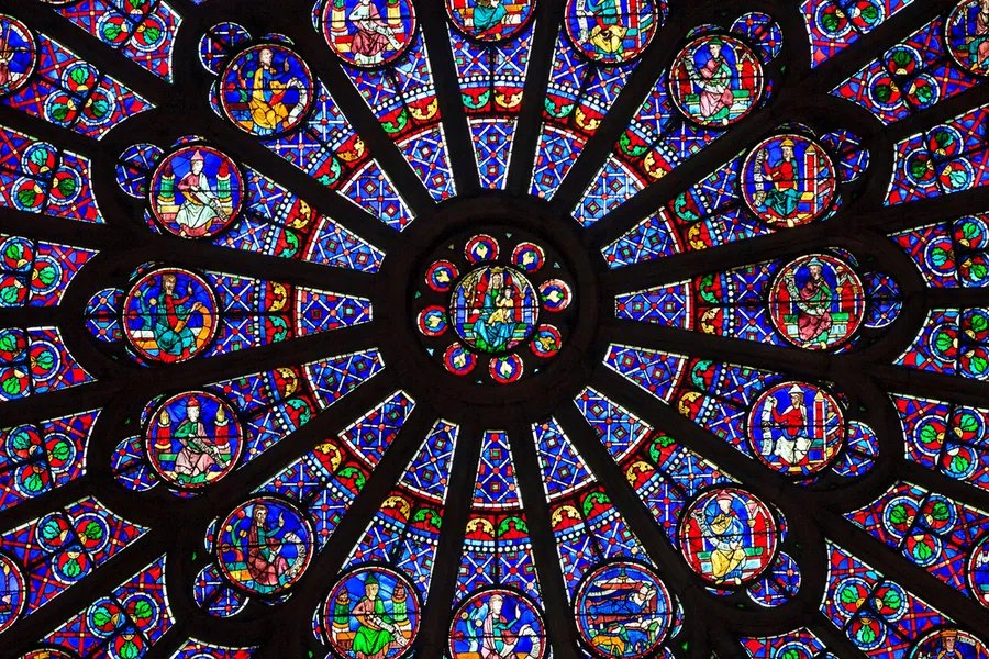 The North Rose window at Notre Dame cathedral dates from 1250. ?w=200&h=150