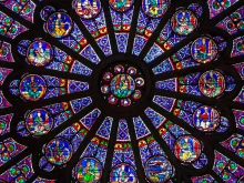 The North Rose window at Notre Dame cathedral dates from 1250. 