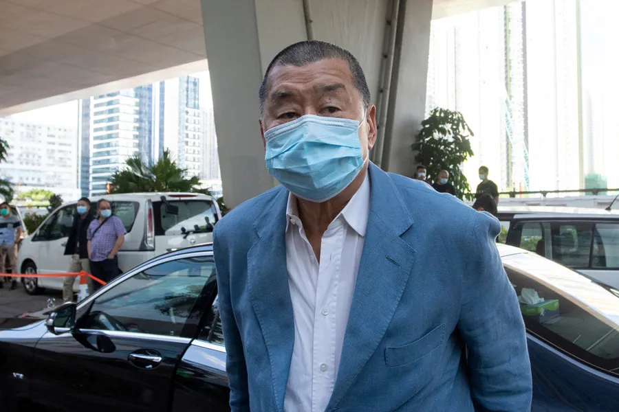 Jimmy Lai Chee Ying arrving at the West Kowloon Magistrates' Court, Hong Kong, Oct. 15, 2020.  /  Yung Chi Wai Derek/Shutterstock