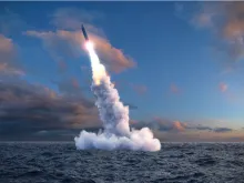 Ballistic missile launch from underwater. 