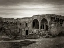 Abandoned ancient church in Iraqi desert located near Kirkuk city, Iraq. 