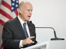 overnor of California Jerry Brown at the Paris COP21, United nations conference on climate change. 