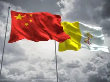 Flags of Vatican City and China, via Shutterstock.