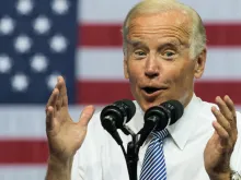 Joe Biden campaigns for Hilary Clinton in 2016. 