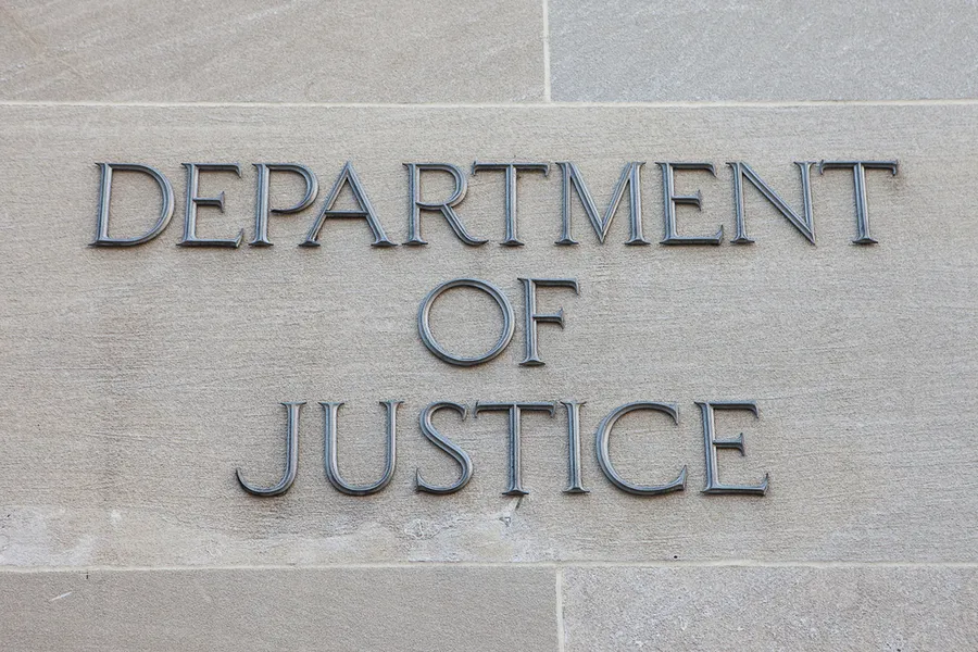 Sign for the Department of Justice (DOJ) in Washington, D.C. ?w=200&h=150