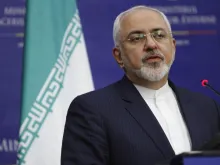 Iranian Foreign Minister Mohammad Javad Zarif speaks at a press conference in Romania, Novemebr 2016.
