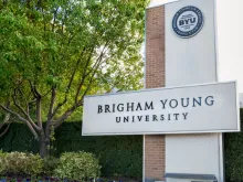 Entrance to campus of Brigham Young University. 