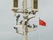 CCTV surveillance cameras in Tiananmen Square. 