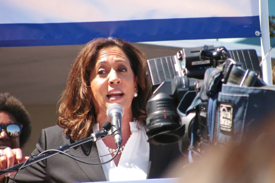 Senator Kamala Harris addresses the crowd at a rally in Toarrance, CA., in July 2017. ?w=200&h=150