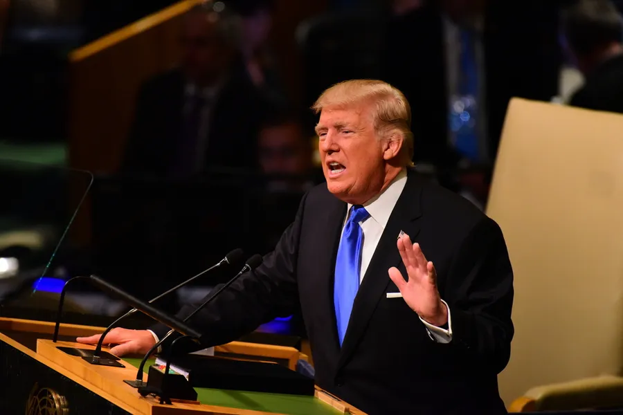 President Donald Trump addressing the United Nations General Assembly in 2017. ?w=200&h=150