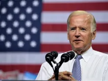 Former vice president Joe Biden campaigns in 2016. 